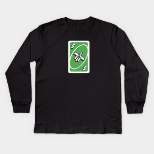 HVAC Reversing Valve on Uno Reverse Card (Green) Kids Long Sleeve T-Shirt